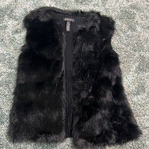 INC faux fur vest - slimming sweater back
